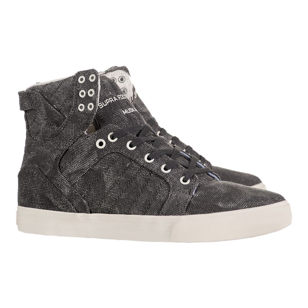 Baskets Montantes Supra SkyTop Grise Black Homme | WNJ-39209257